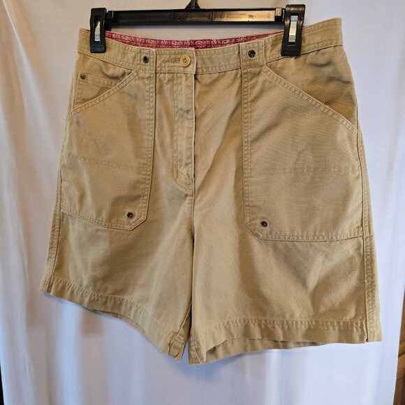 LAUREN RALPH LAUREN SHORTS SIZE 8 BEIGE TAN OUTDOOR UTILITY 100% COTTON - Picture 1 of 7